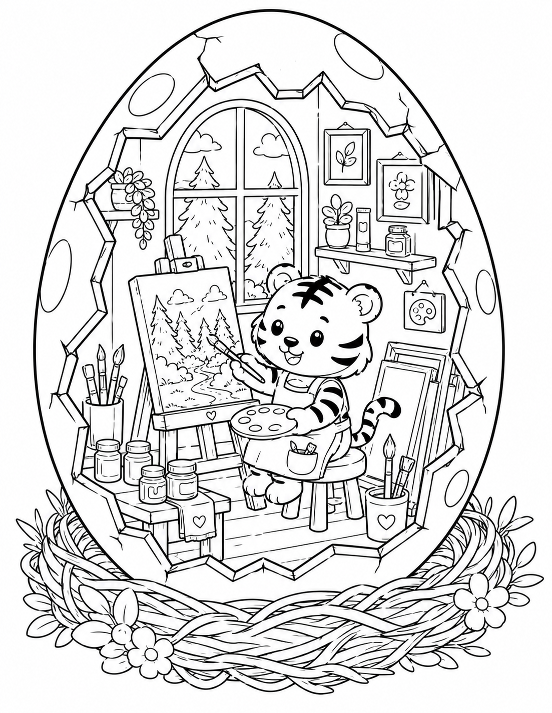 🐯 Cozy Tiger Eggshell World Preview 1