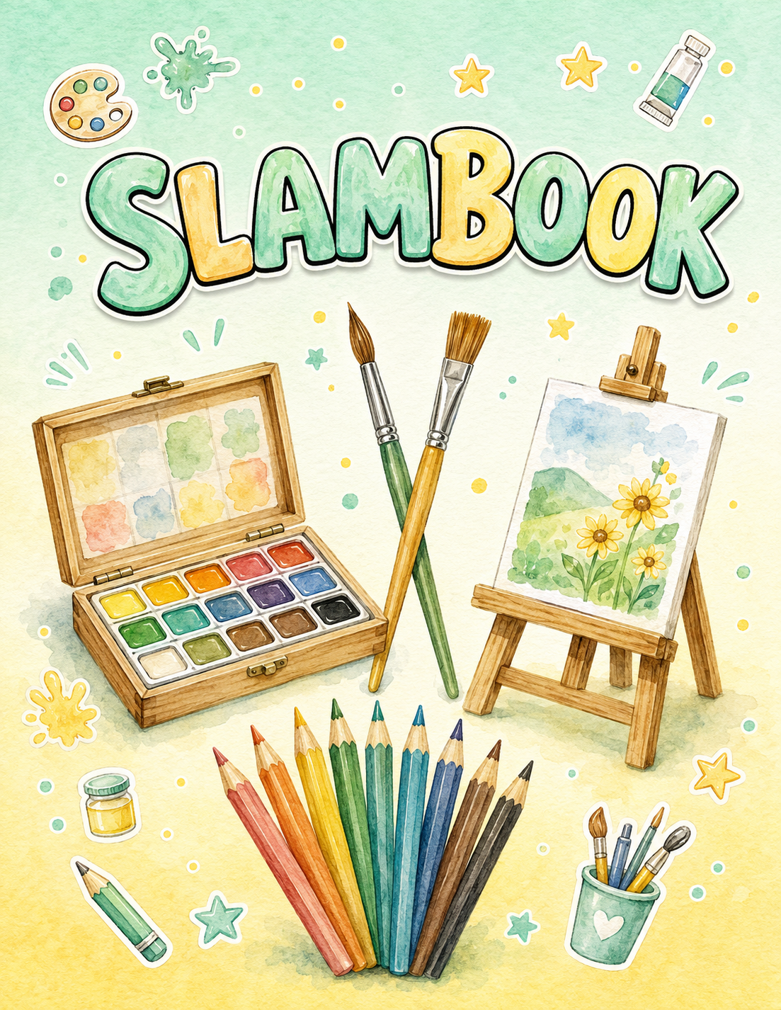 Watercolor / Soft Hand-Painted Slambook page 1