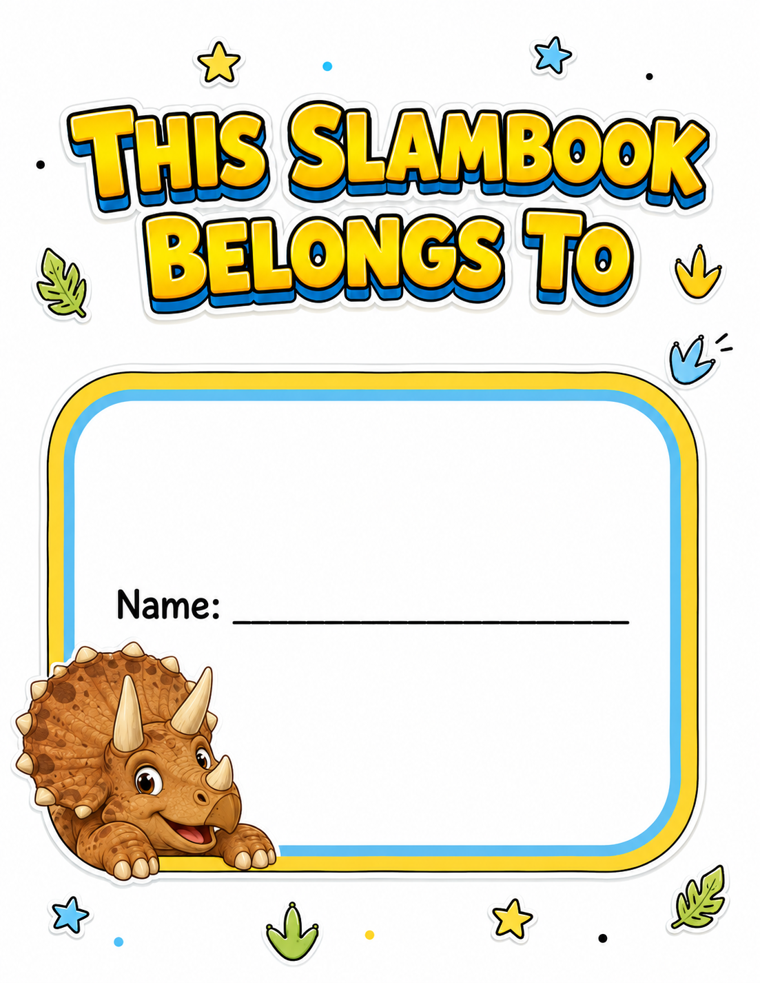 Cute Pastel Cartoon Slambook preview page 02