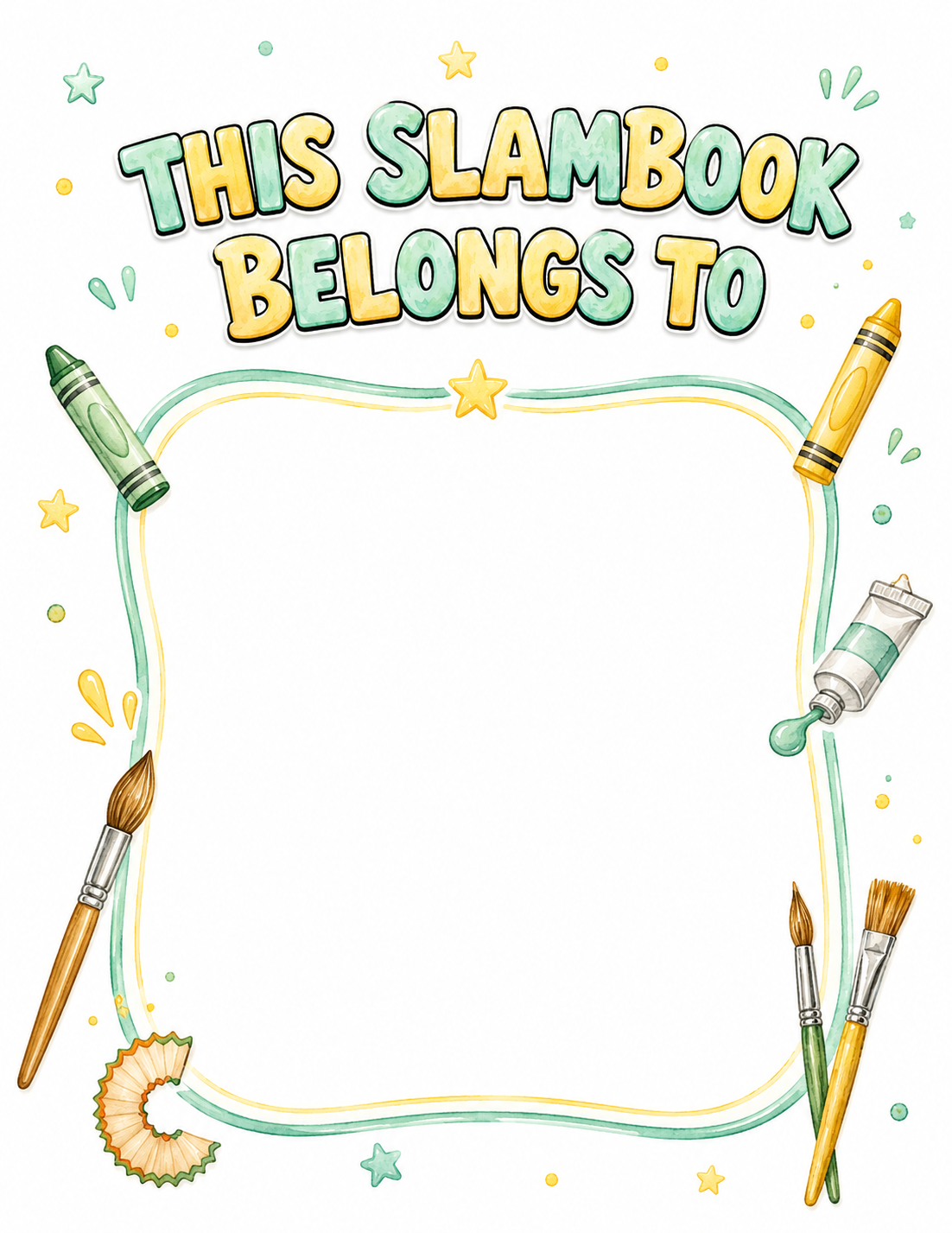 Watercolor / Soft Hand-Painted Slambook page 2