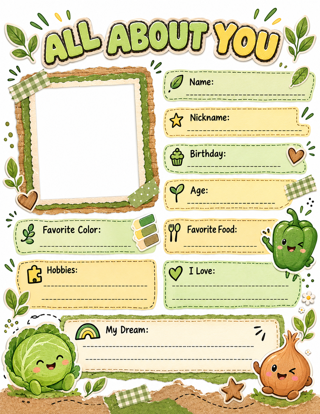Vegetables Slambook page 3