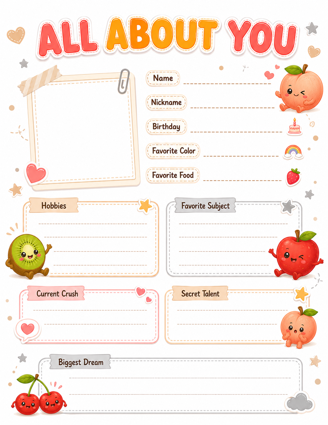 Fruits Slambook page 3