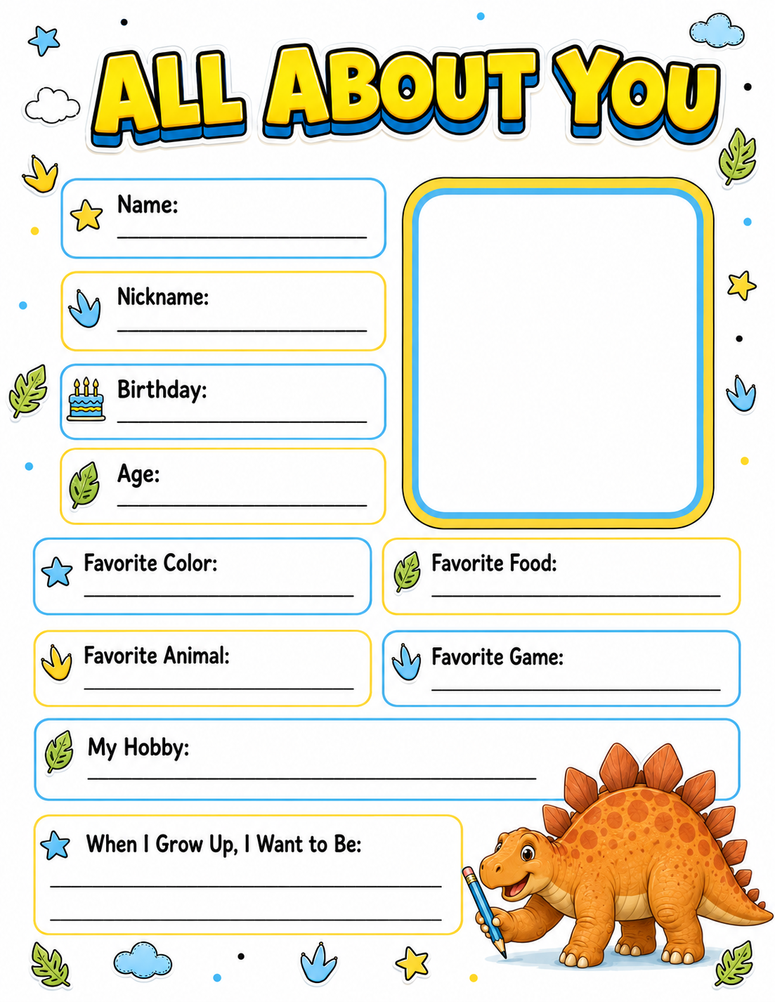Cute Pastel Cartoon Slambook preview page 03