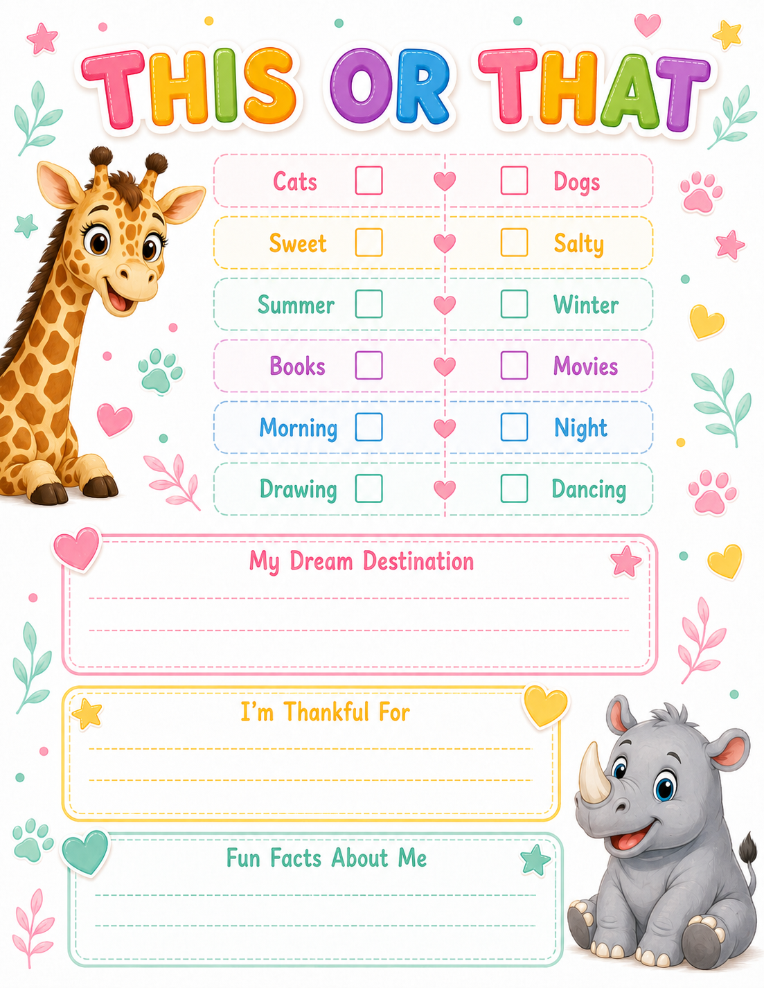 Chibi / Anime Cute Slambook preview page 04