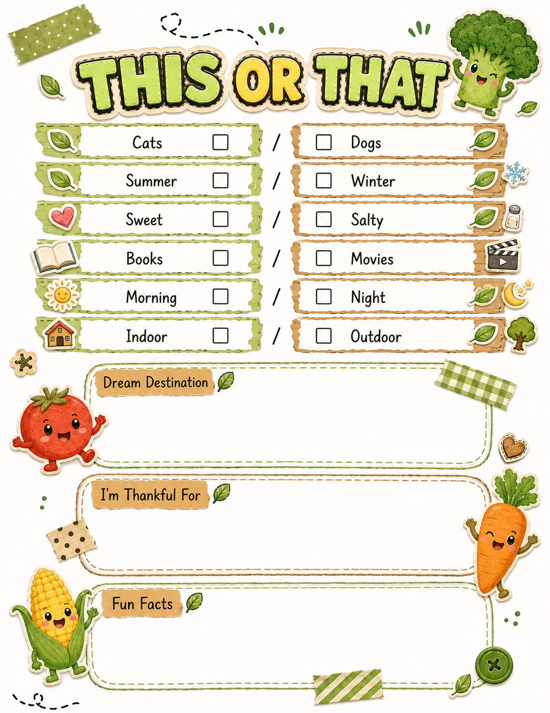 Vegetables Slambook page 4