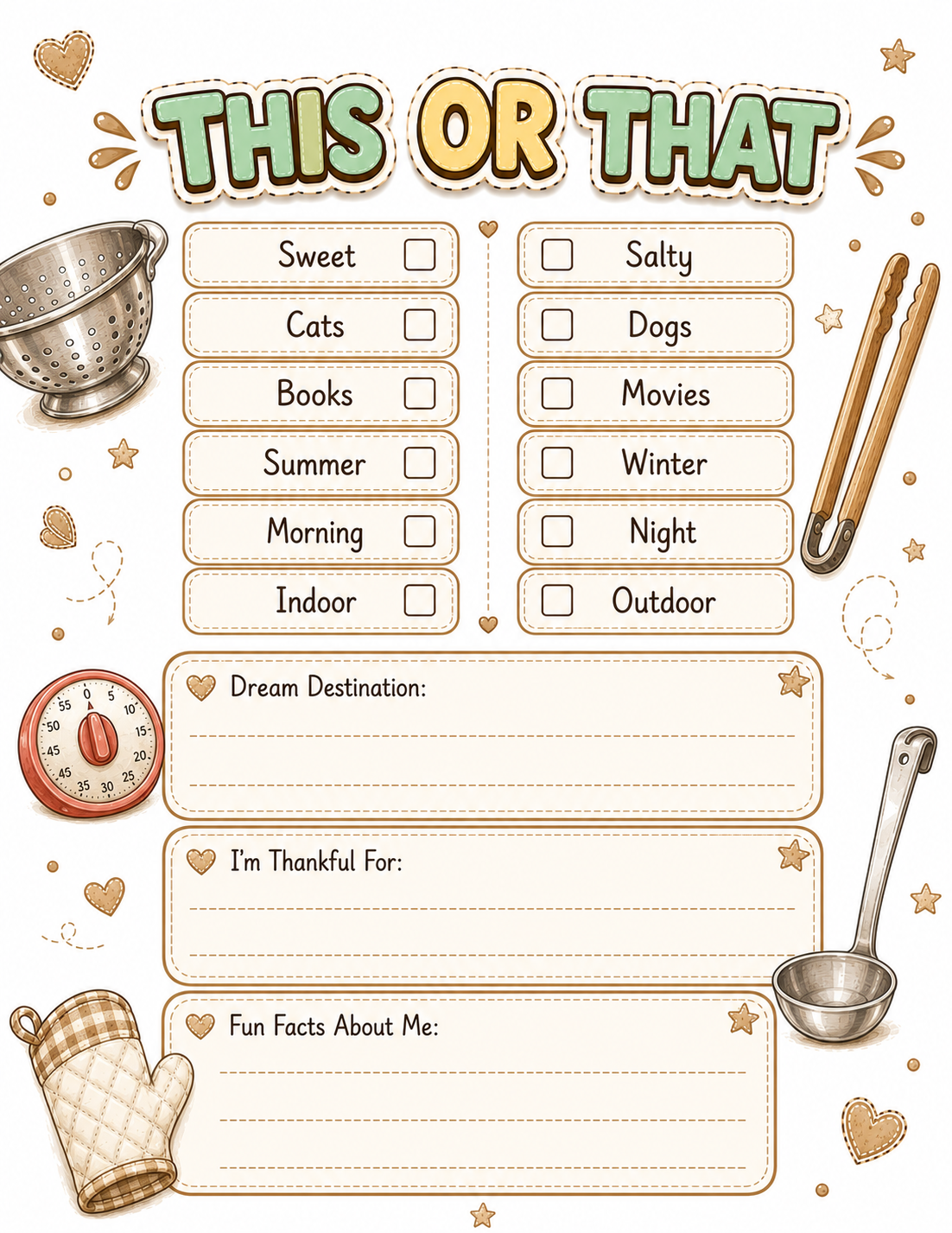 Kitchen Tools Slambook page 4
