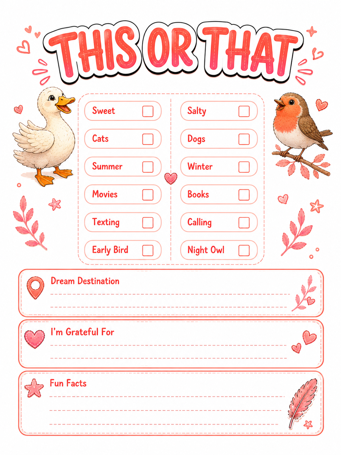 Birds Slambook page 4