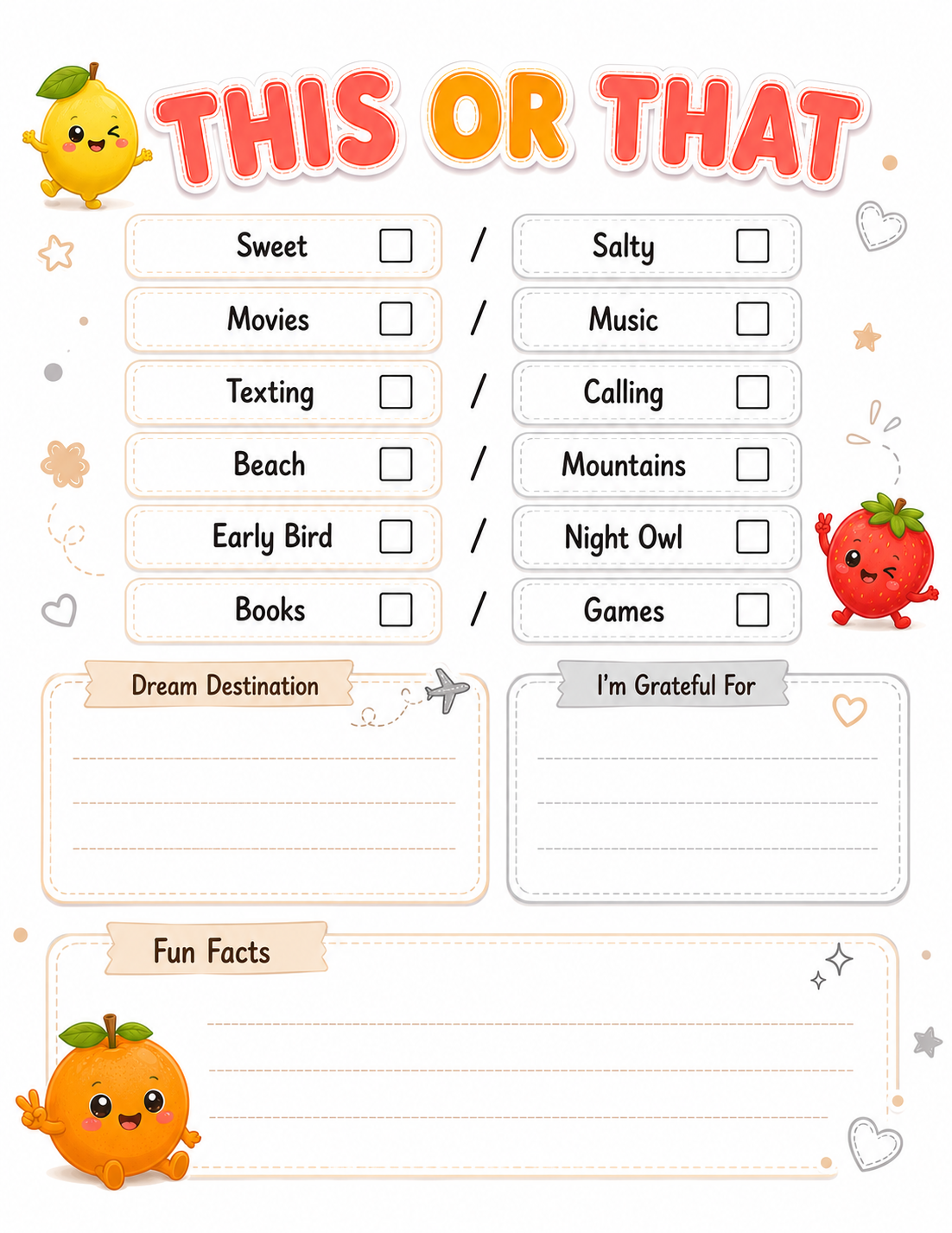 Fruits Slambook page 4
