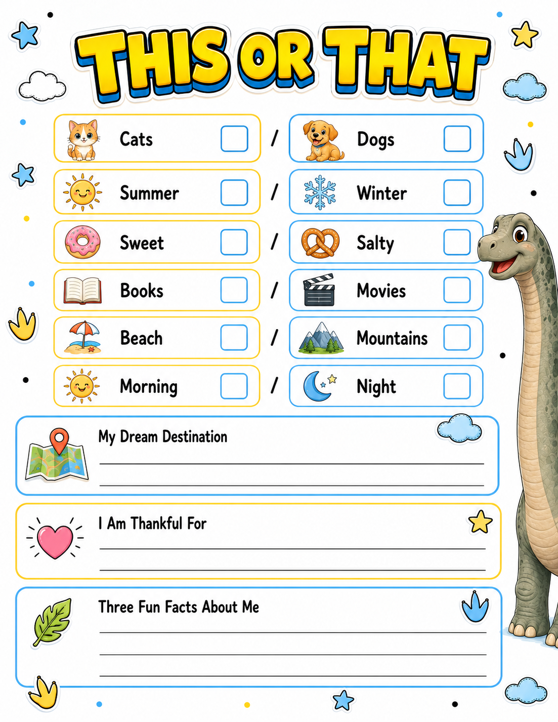 Cute Pastel Cartoon Slambook preview page 04