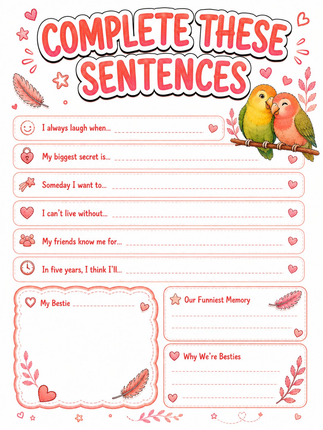 Birds Slambook page 5