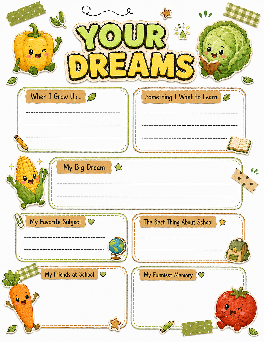 Vegetables Slambook page 6