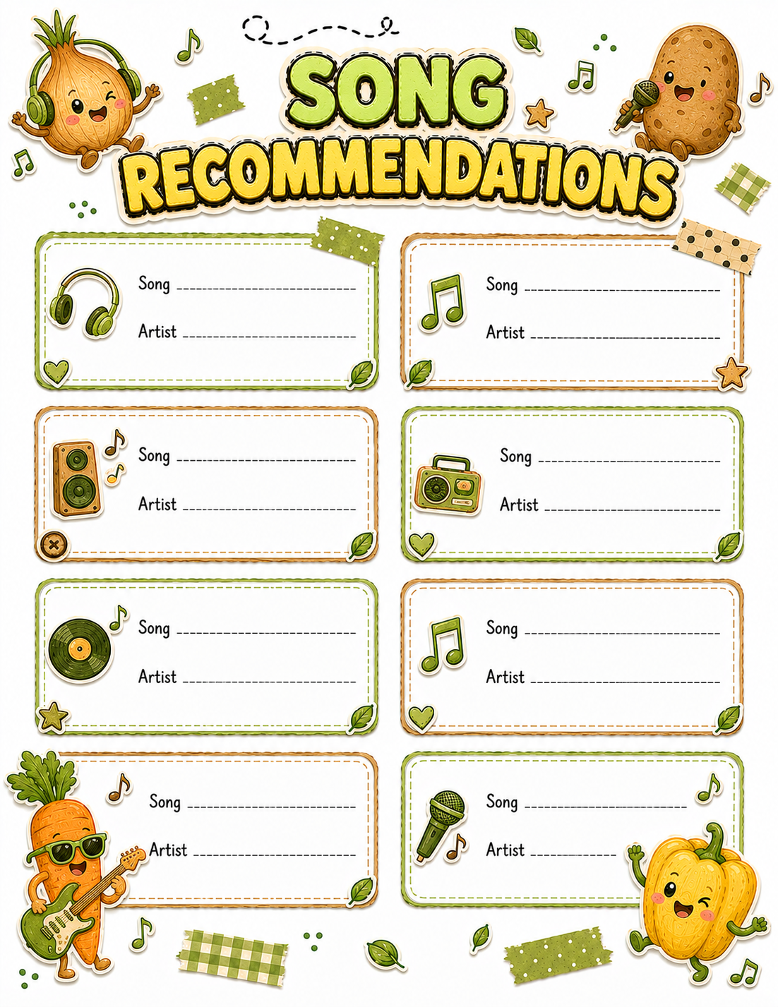 Vegetables Slambook page 8