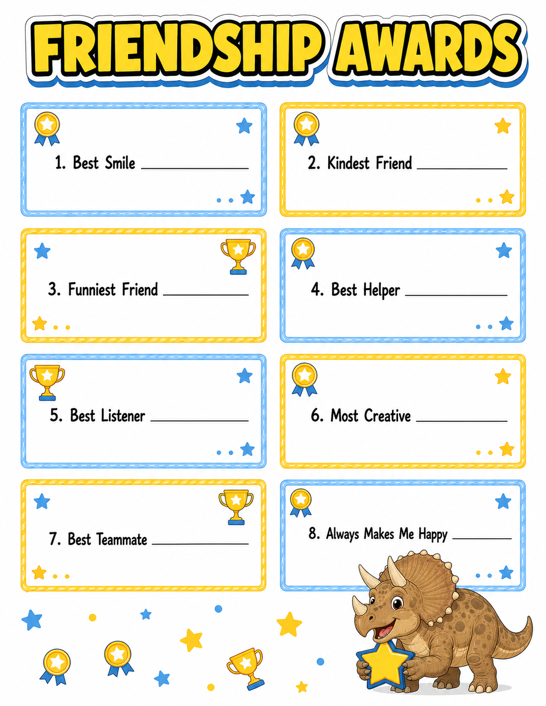 Cute Pastel Cartoon Slambook preview page 09