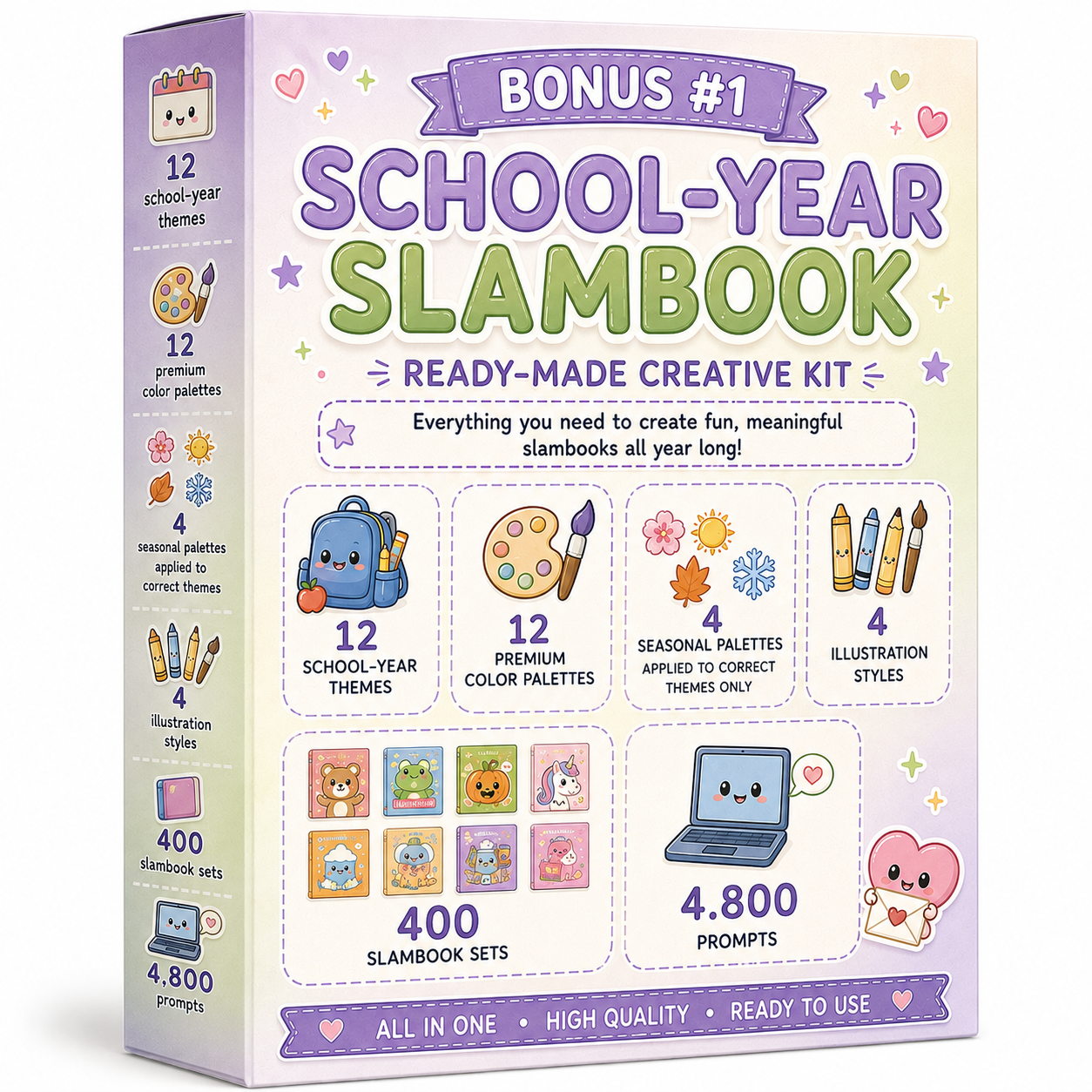 School-Year Slambook Prompt Pack bonus mockup
