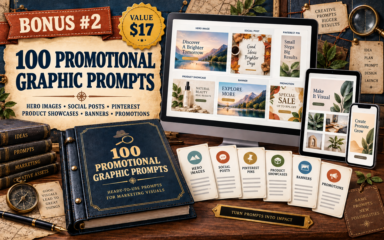Bonus 2 - 100 Promotional Graphic Prompts