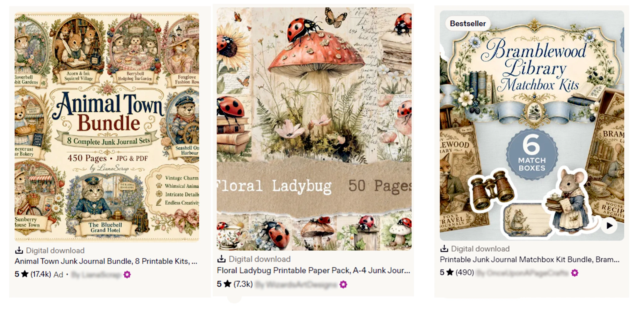 Junk Journal Marketplace Category Preview